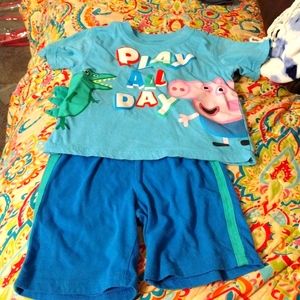 PEPPA PIG- 2 piece short and shirt set size 4t